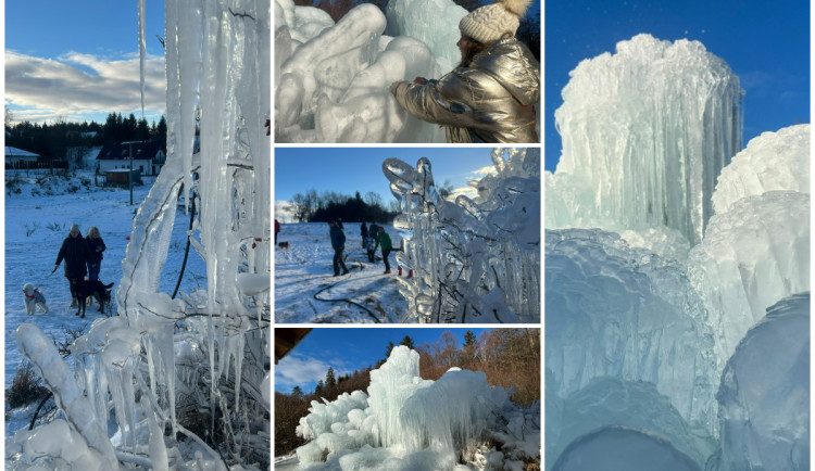 VIDEO: Mrazivé selfíčko a domů do tepla. Ledopády na Jihlavsku lákají stovky lidí