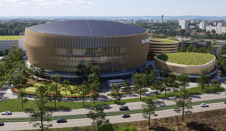 vizualizace multifunkční arény v Pardubicích