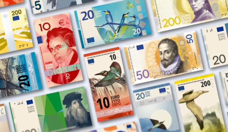 Da Vinci, Beethoven nebo čáp s vlhou? Lidé mohou vybrat podobu nových eurobankovek
