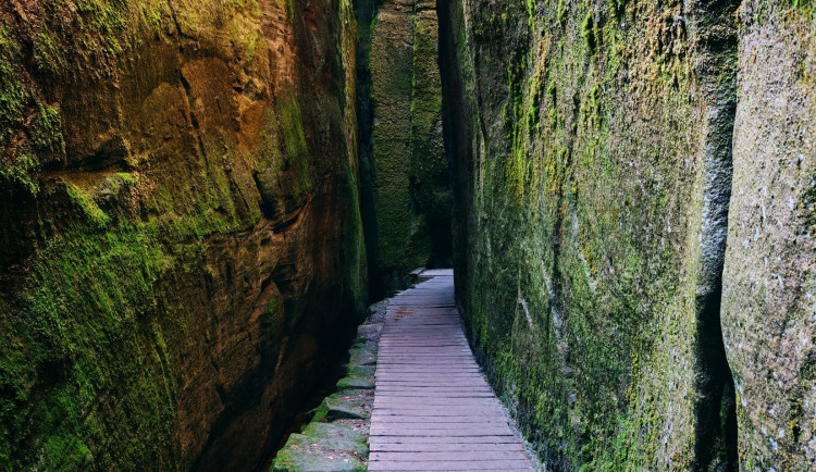 V Teplicích 30, ve skalách 10 stupňů. Soutěska Sibiř nabízí chlad