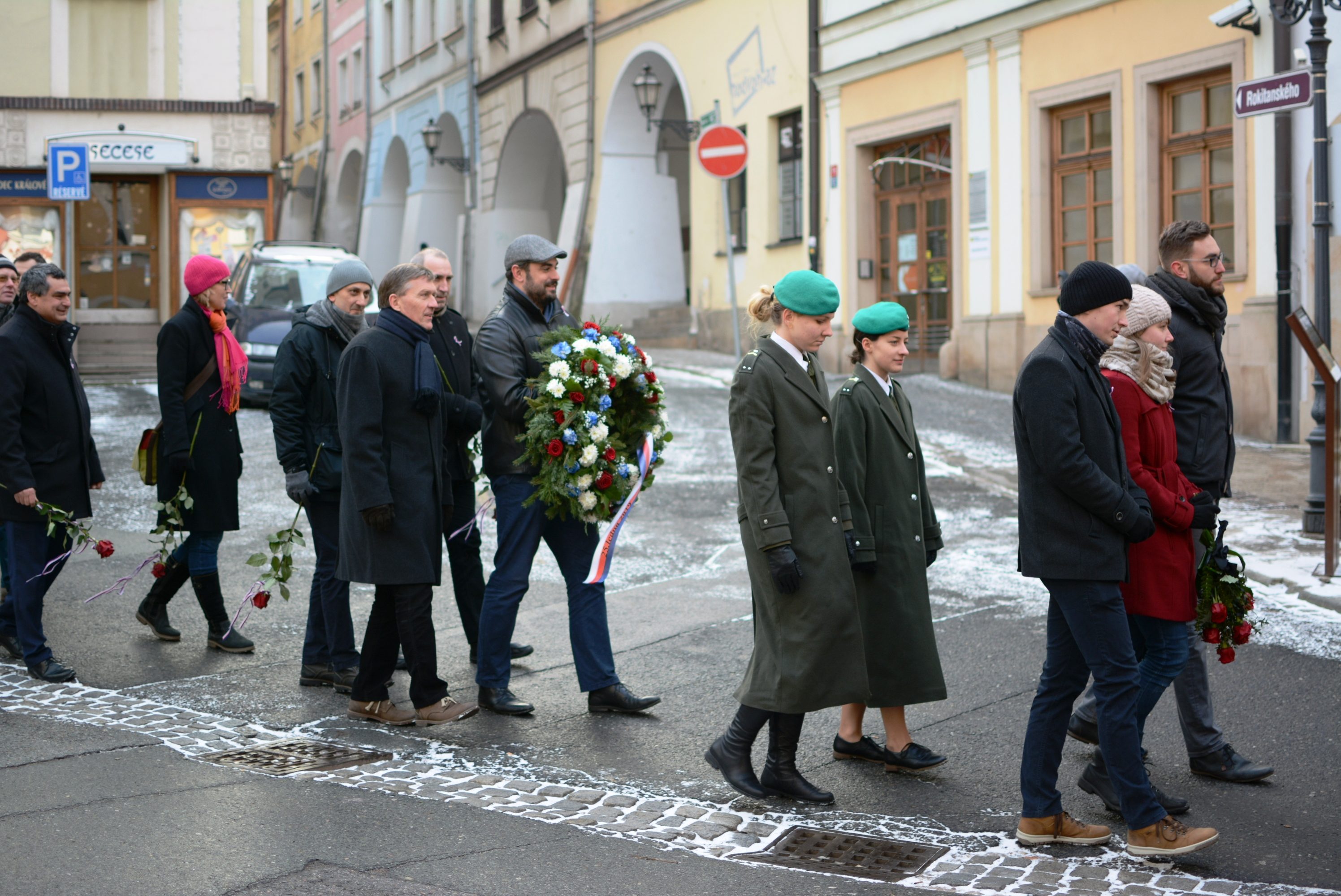 Centrem města prošel pietní průvod, studenti zopakovali pochod za Jana Palacha z roku 1969