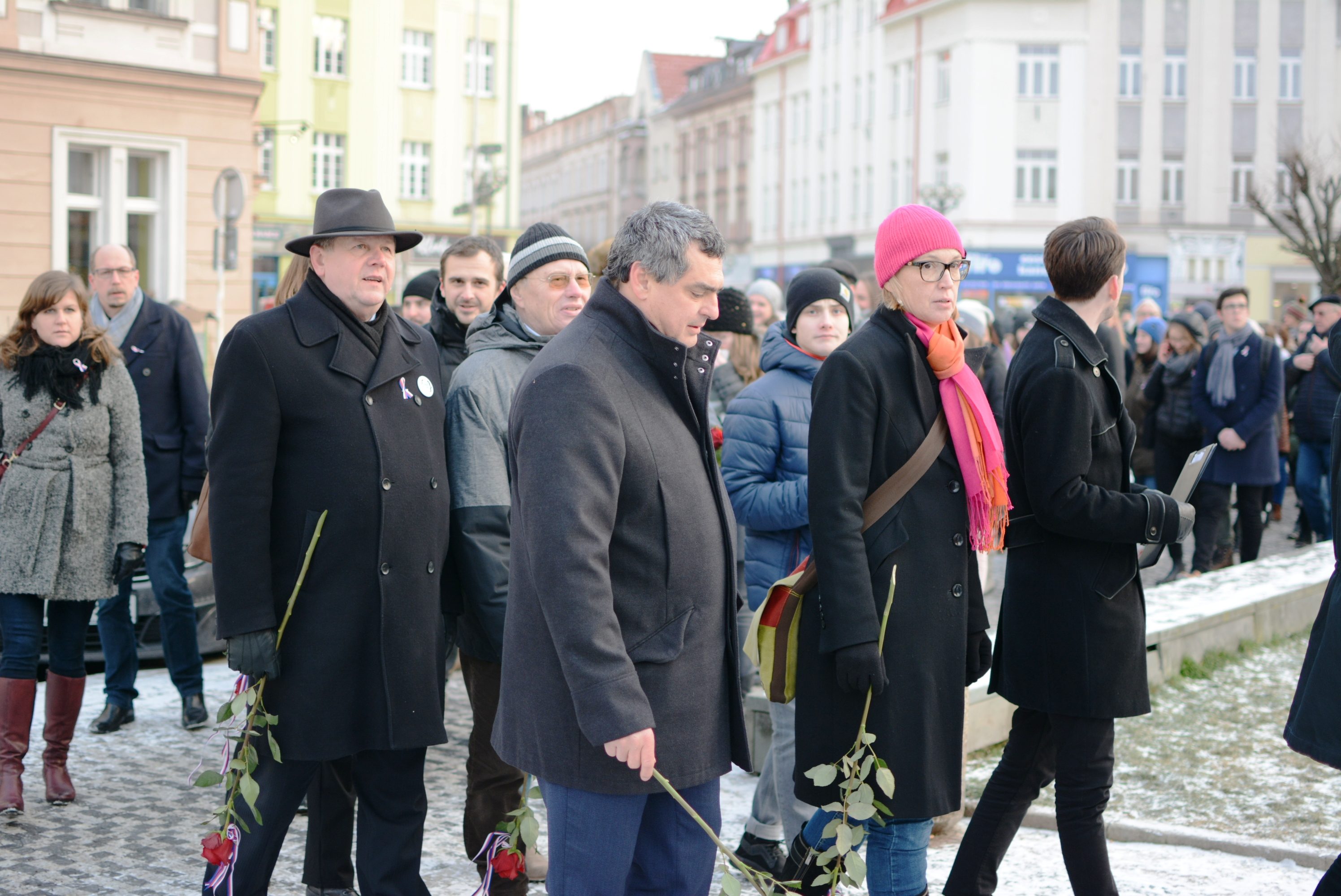Centrem města prošel pietní průvod, studenti zopakovali pochod za Jana Palacha z roku 1969