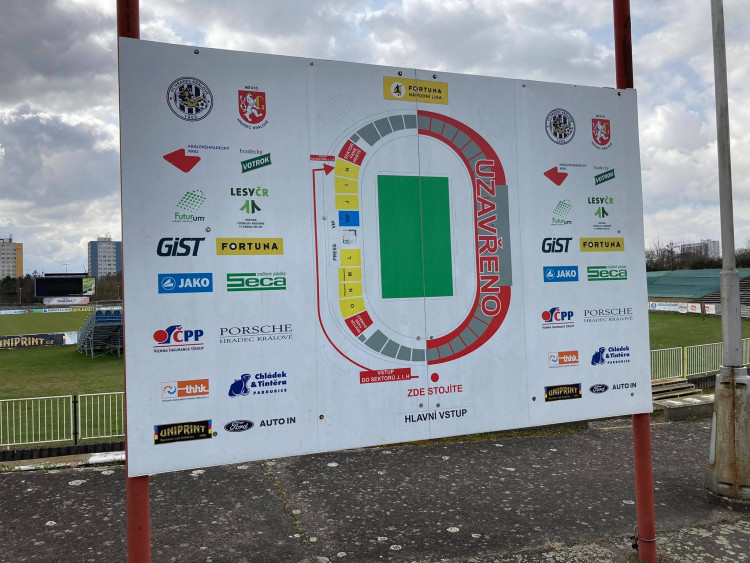 Starý fotbalový stadion v Hradci Králové