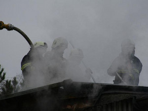 Požár výrobní haly Mileta v Hořicích v roce 2012