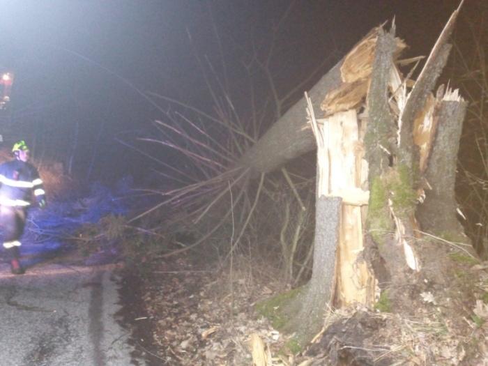 Následky silného větru hasiči řešili i o víkendu