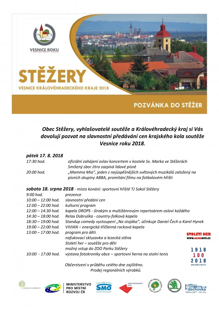 Pozvánka na oslavy - Stěžery