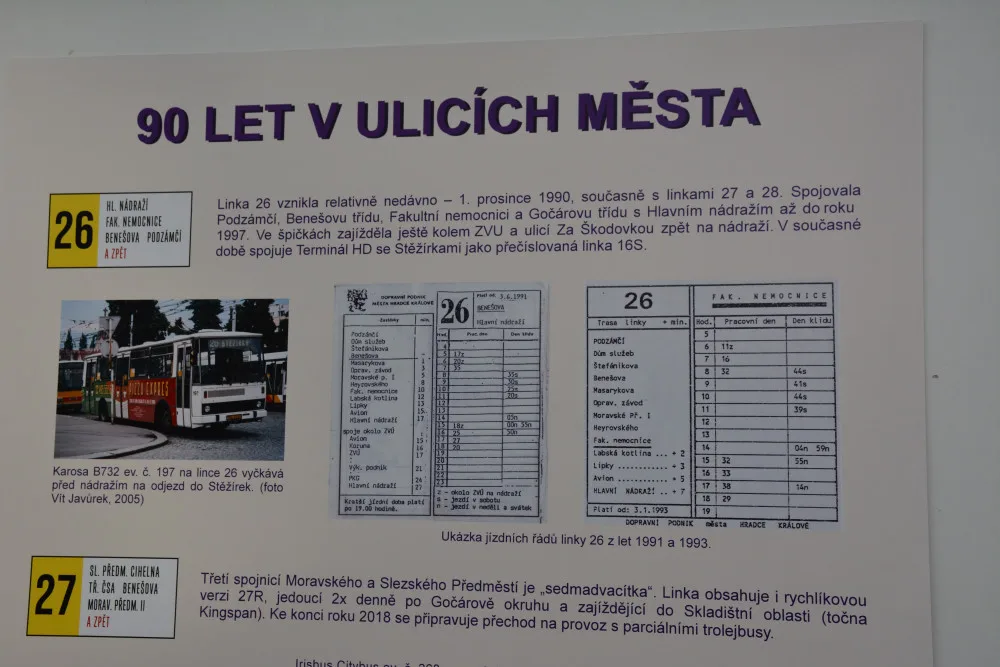 Výstava u příležitosti 90. výročí MHD v ulicích Hradce Králové