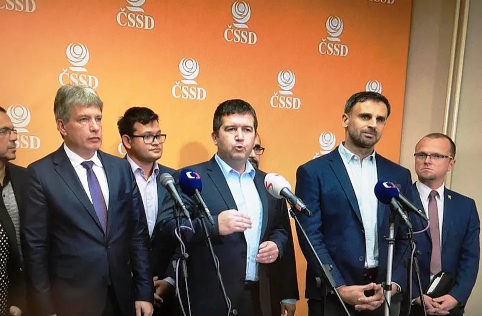 Vedení ČSSD na tiskové konferenci