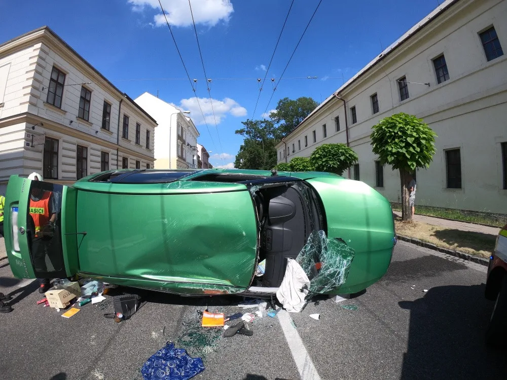 Havarované auto.