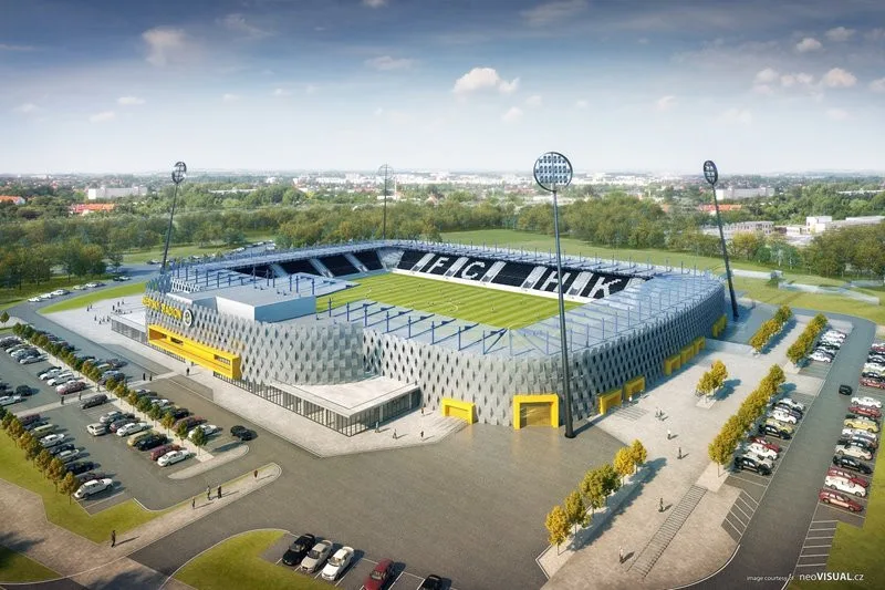 Jedna z verzí nového fotbalového stadionu