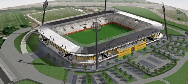 Budoucí fotbalový stadion v Hradci