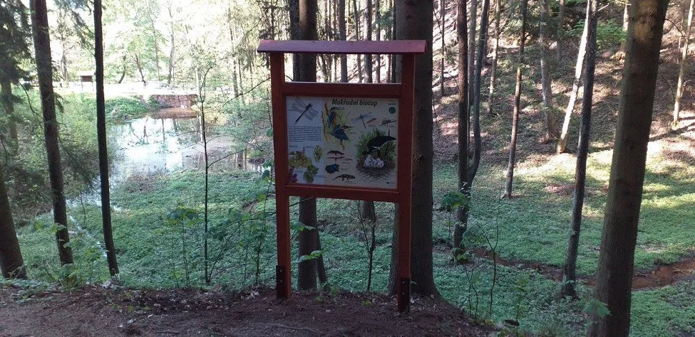 Na naučné stezce lesoparku Montace v Náchodě