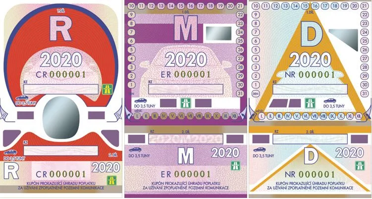 ilustrační foto- dálniční známky pro rok 2020