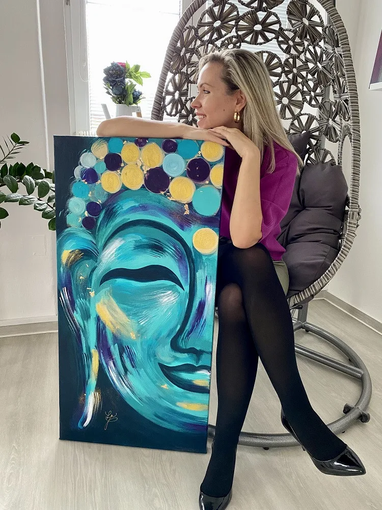 Petra Volenec Němečková se svým obrazem