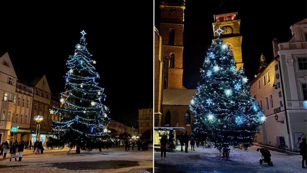 ANKETA: Jaké náměstí v Hradci Králové má hezčí vánoční strom?