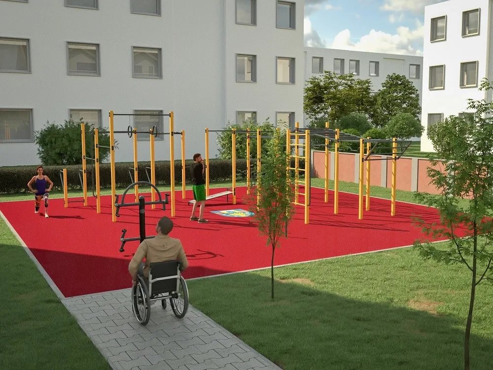 vizualizace workoutového hřiště