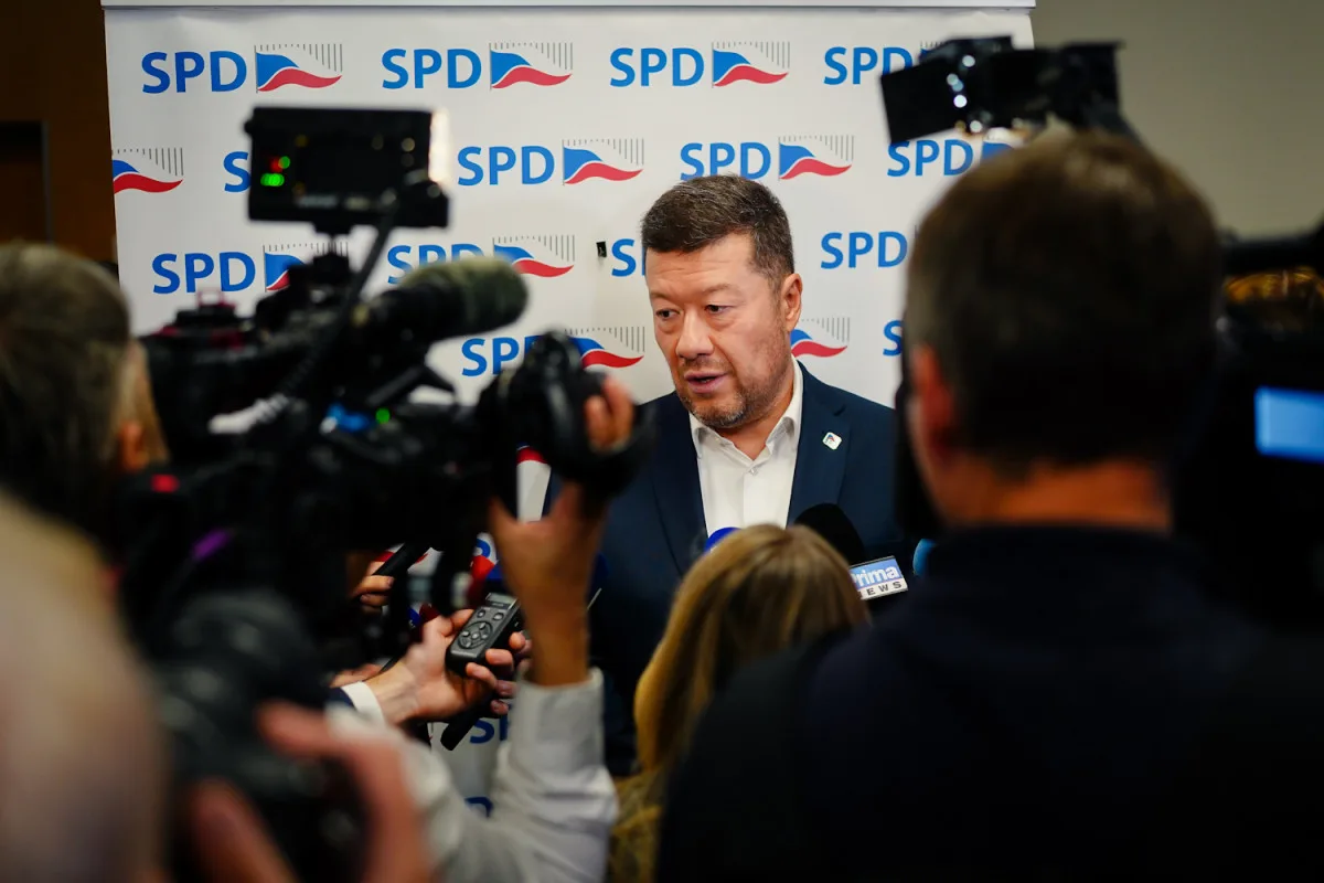 Volební štáb SPD v Praze.