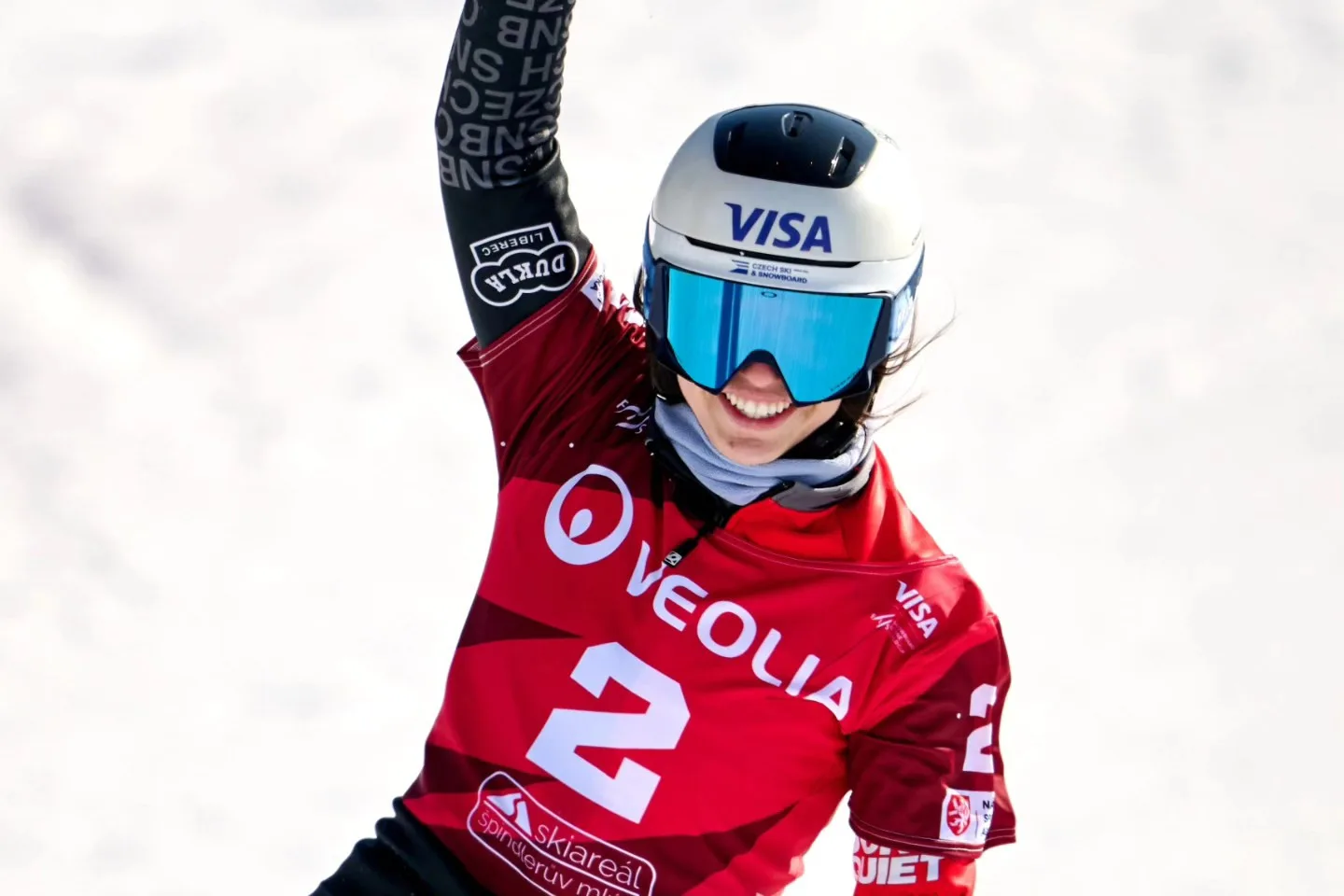 Před domácím SP byla snowboardistka Maděrová hodně nervózní, stříbro ji potěšilo. Foto: Se svolením Snowboard World Cup Špindl