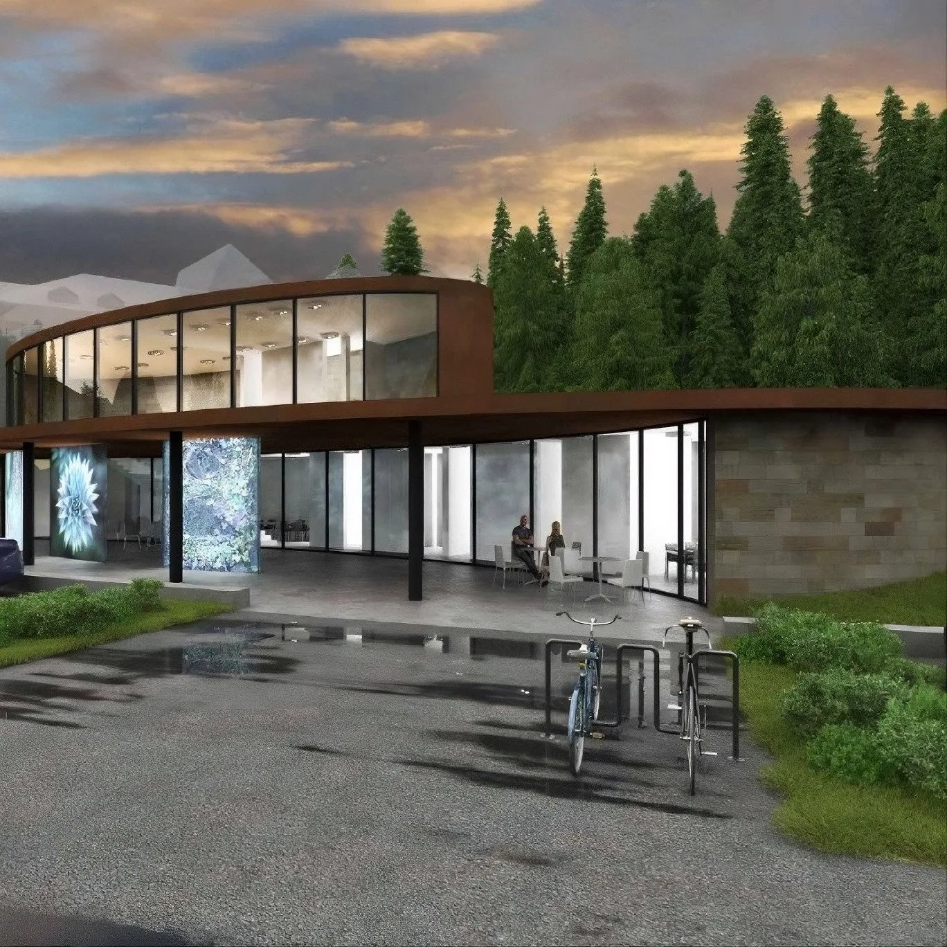 Autorem architektonického projektu návštěvnického centra u skal je Karel Mrázek.