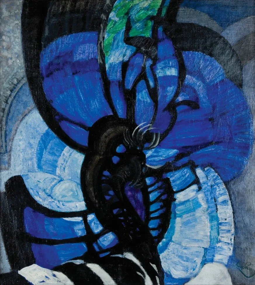 František Kupka: Čáry, plochy, hloubka II., 1913 olej na plátně,
