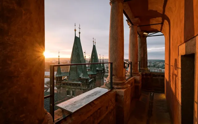 Svítání na Bílé věži v Hradci Králové