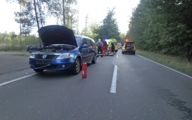 Dopravní nehoda osobního auta s cyklistou u Týniště