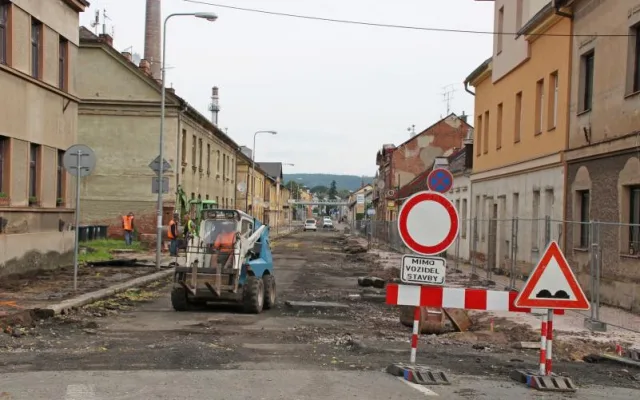 Heydukova ulice v průběhu rekonstrukce