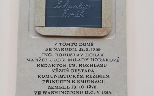Černilov má novou pamětní desku Bohuslava Horáka, osobnosti protinacistického odboje