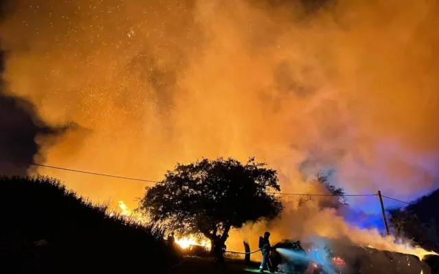 Celou noc hasiči likvidovali požár pily v Rokytnici v Orlických horách. Škoda se šplhá do milionů