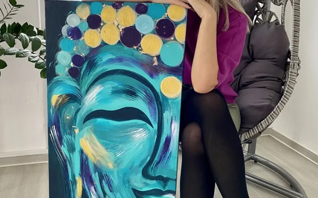 Petra Volenec Němečková se svým obrazem