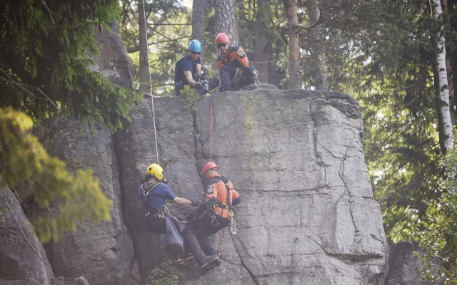 Cvičení záchranářů, hasičů a Horské služby