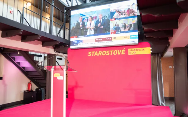Volební štáb Starostů v Praze.
