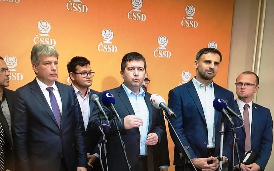 Vedení ČSSD na tiskové konferenci