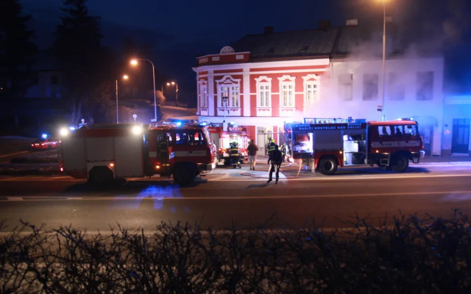 Požár v Kostelci nad Orlicí