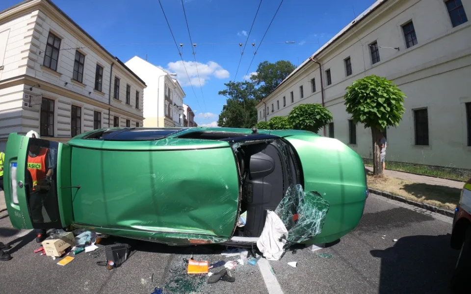 Havarované auto.
