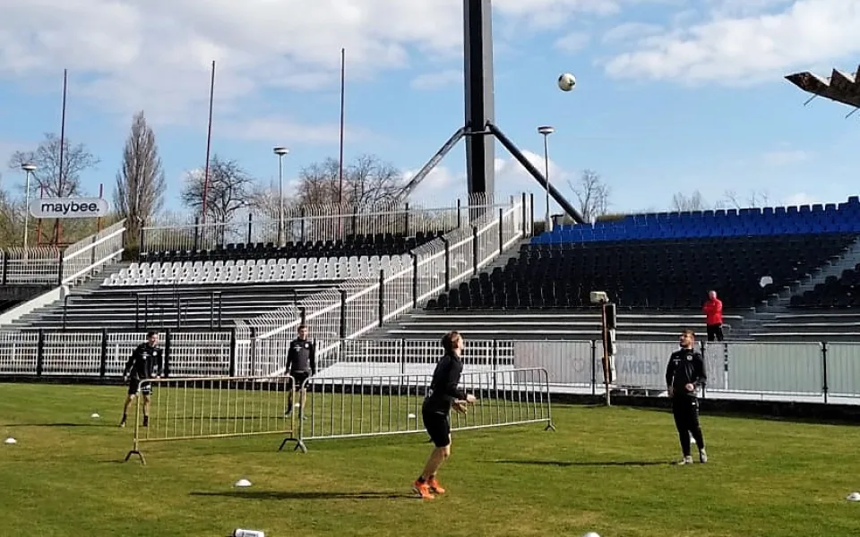 Fotbalisté Hradce Králové při tréninku
