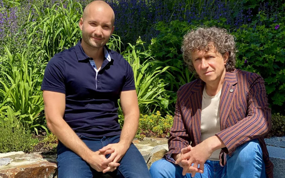 Tvůrce produktů Zdeněk Čermák se společníkem Lukášem Olšarem.