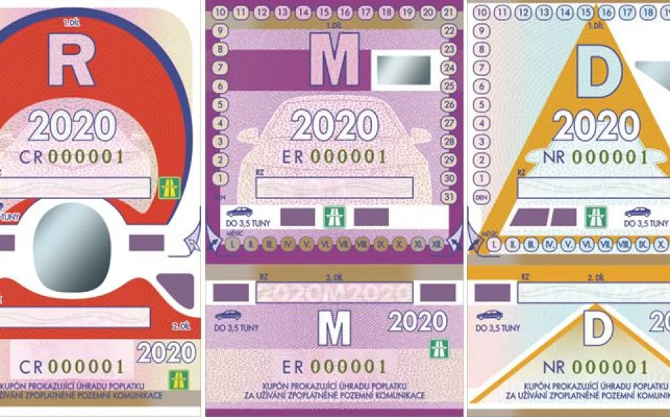 ilustrační foto- dálniční známky pro rok 2020