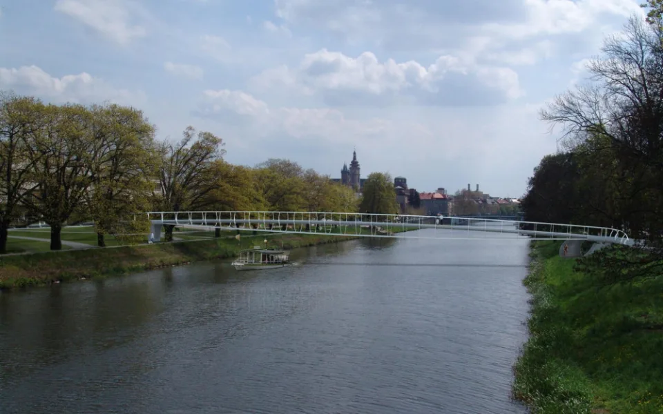 Lávka přes Labe v Hradci Králové začne růst v září. Nejdřív půjde k zemi přestárlý dub