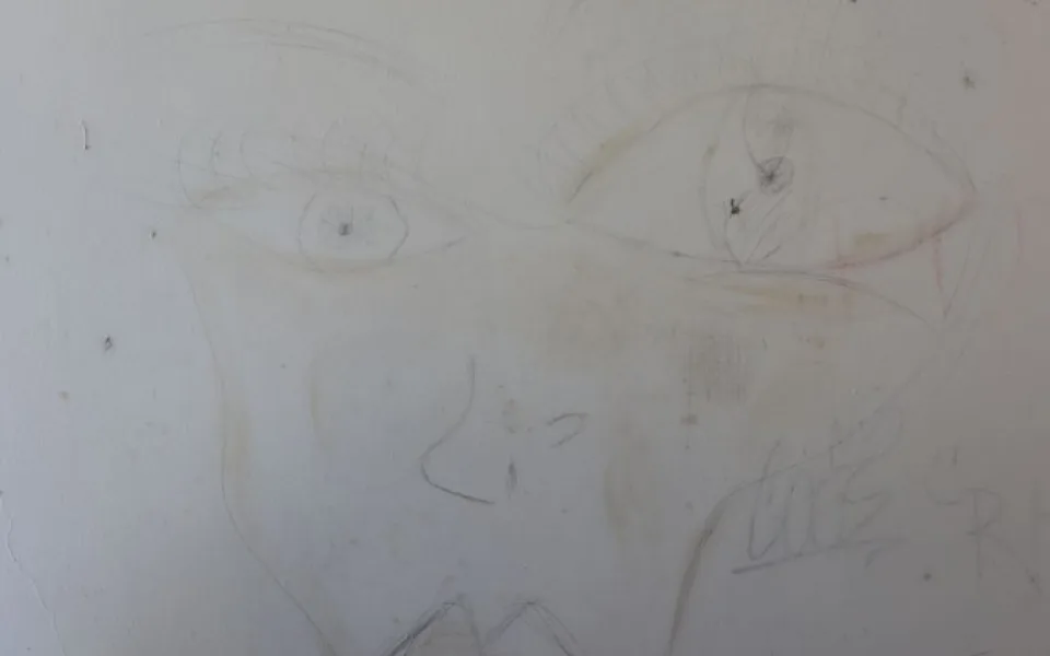 Malůvka na Tyršově mostě v Hradci Králové