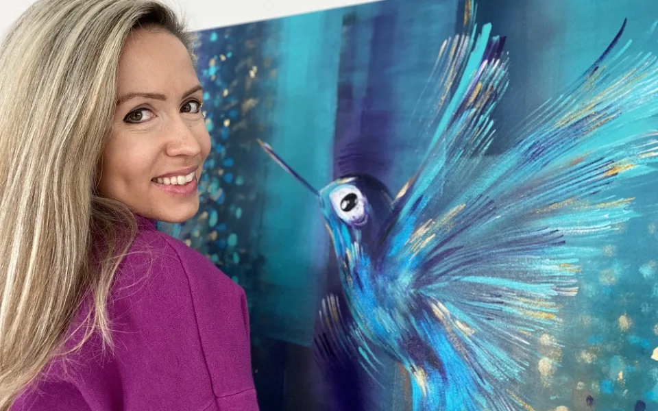 Petra Volenec Němečková se svým obrazem