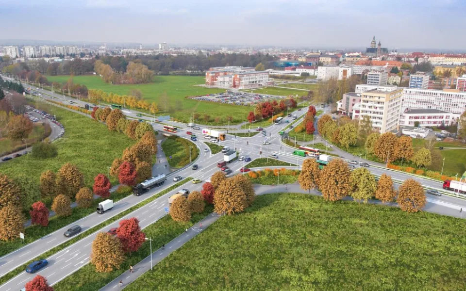 VIZUALIZACE: Jak bude vypadat nová křižovatka Mileta v Hradci Králové po dokončení?