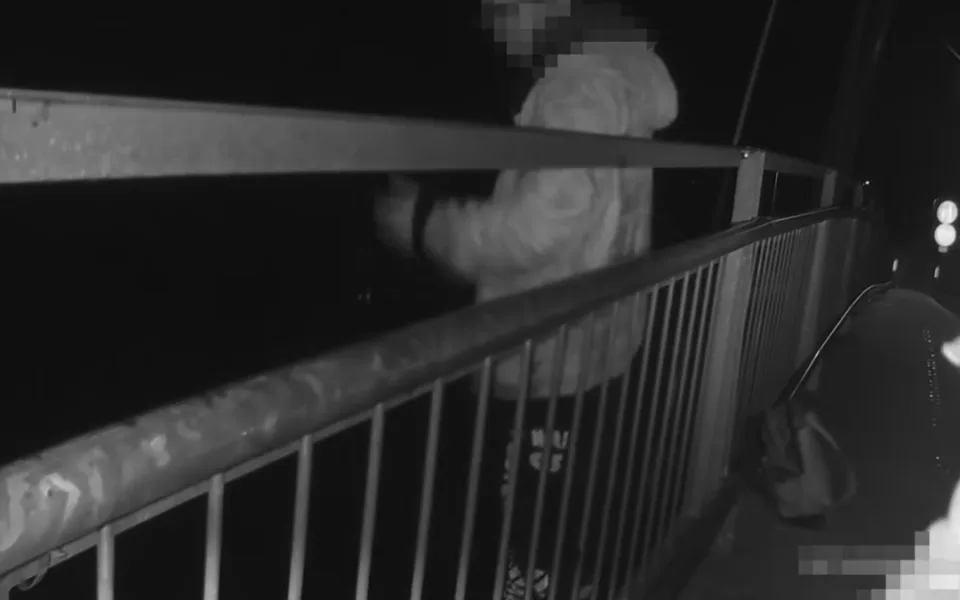 VIDEO: Muž chtěl skočit z lávky v Hořicích přímo pod projíždějící auta. Policisté mu to rozmluvili
