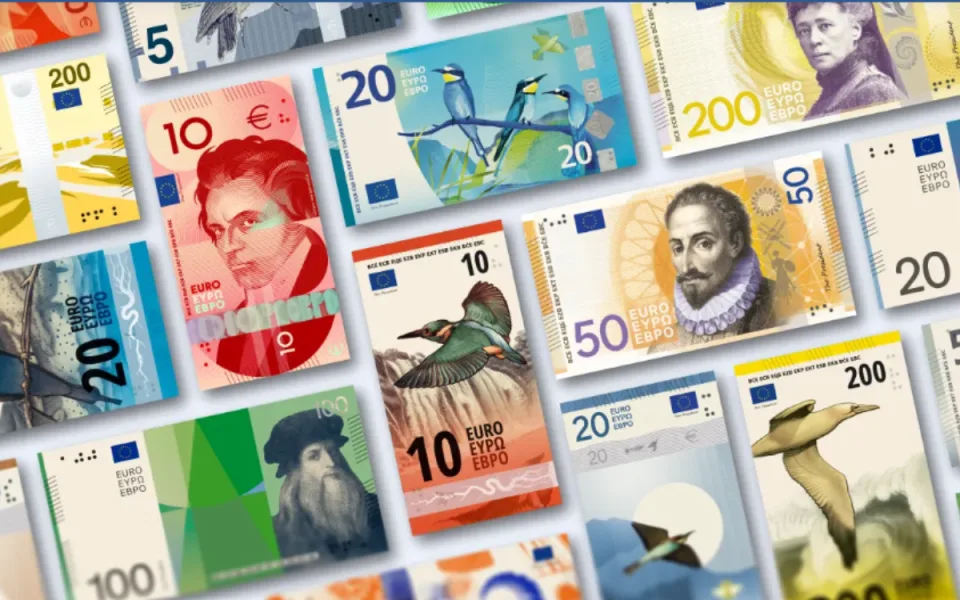 Da Vinci, Beethoven nebo čáp s vlhou? Lidé mohou vybrat podobu nových eurobankovek